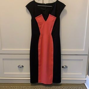 Black Halo black and pink dress.